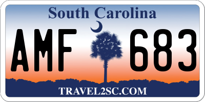 SC license plate AMF683