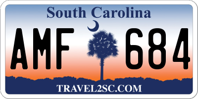 SC license plate AMF684