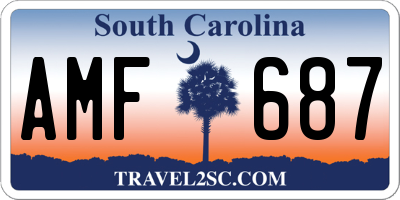 SC license plate AMF687
