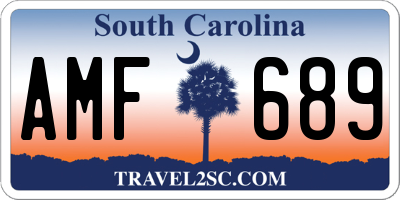 SC license plate AMF689