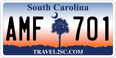 SC license plate AMF701