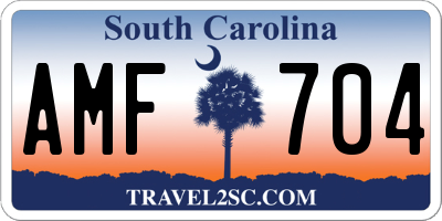 SC license plate AMF704