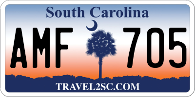 SC license plate AMF705