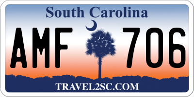 SC license plate AMF706