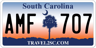 SC license plate AMF707