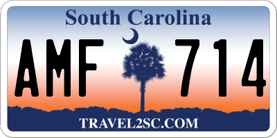 SC license plate AMF714