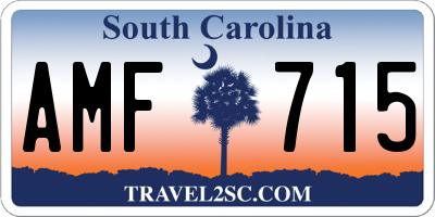 SC license plate AMF715