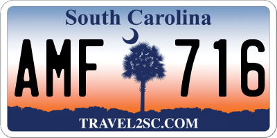 SC license plate AMF716