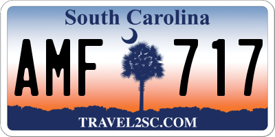 SC license plate AMF717