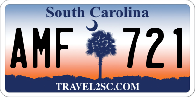 SC license plate AMF721