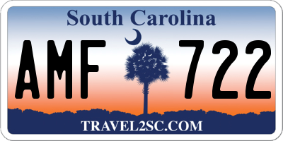 SC license plate AMF722