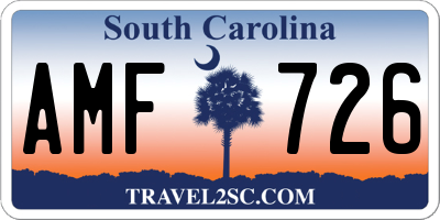 SC license plate AMF726