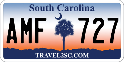 SC license plate AMF727