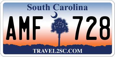SC license plate AMF728