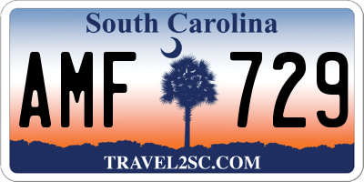 SC license plate AMF729