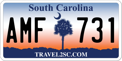 SC license plate AMF731