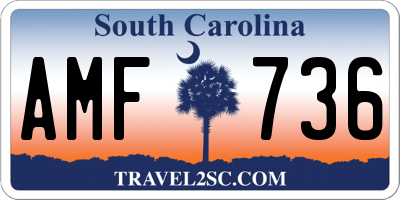 SC license plate AMF736