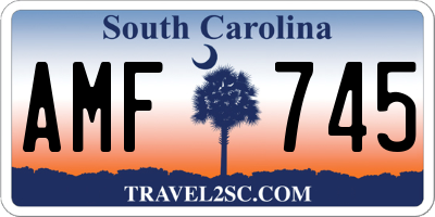 SC license plate AMF745