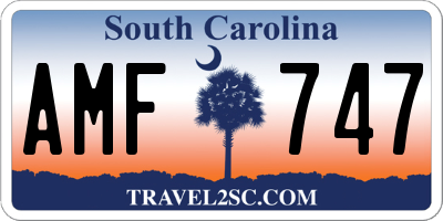 SC license plate AMF747