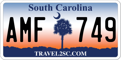 SC license plate AMF749