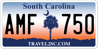 SC license plate AMF750
