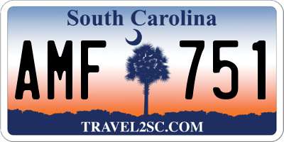 SC license plate AMF751