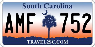 SC license plate AMF752