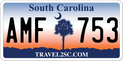SC license plate AMF753