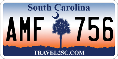 SC license plate AMF756