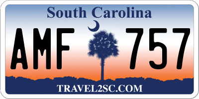 SC license plate AMF757