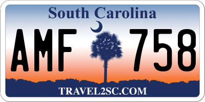 SC license plate AMF758
