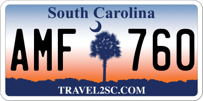 SC license plate AMF760