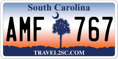 SC license plate AMF767