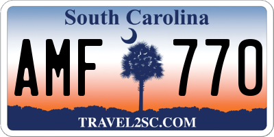 SC license plate AMF770