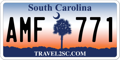 SC license plate AMF771