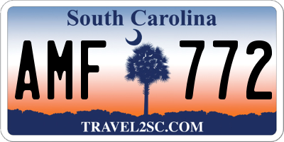 SC license plate AMF772