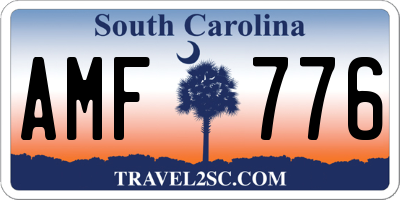 SC license plate AMF776
