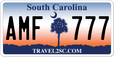 SC license plate AMF777