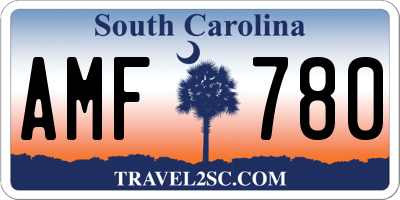 SC license plate AMF780