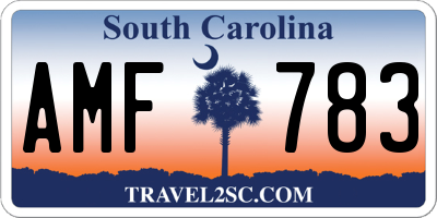 SC license plate AMF783