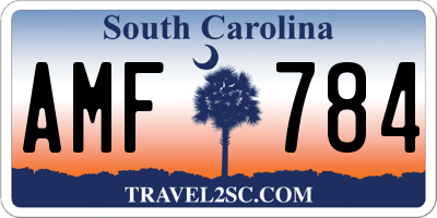 SC license plate AMF784