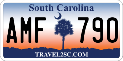 SC license plate AMF790