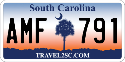 SC license plate AMF791