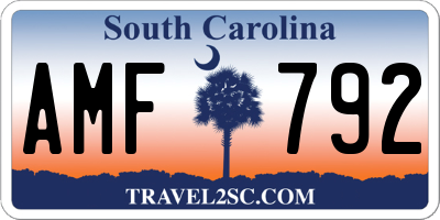 SC license plate AMF792