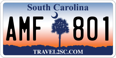 SC license plate AMF801