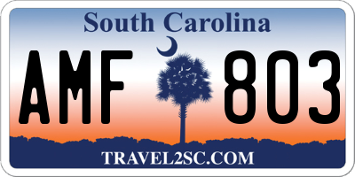 SC license plate AMF803