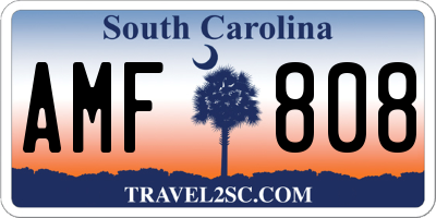 SC license plate AMF808