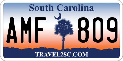 SC license plate AMF809