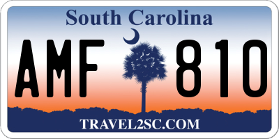 SC license plate AMF810
