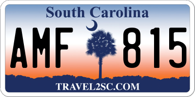 SC license plate AMF815